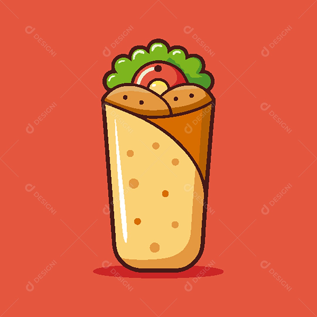 Modelo de Ícone de Logo Burrito Vetor EPS