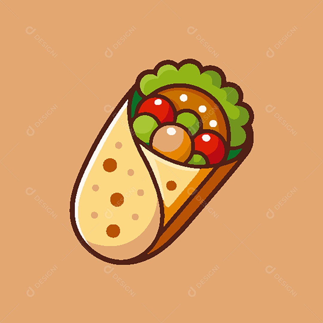 Modelo de Ícone de Logo Burrito Vetor EPS