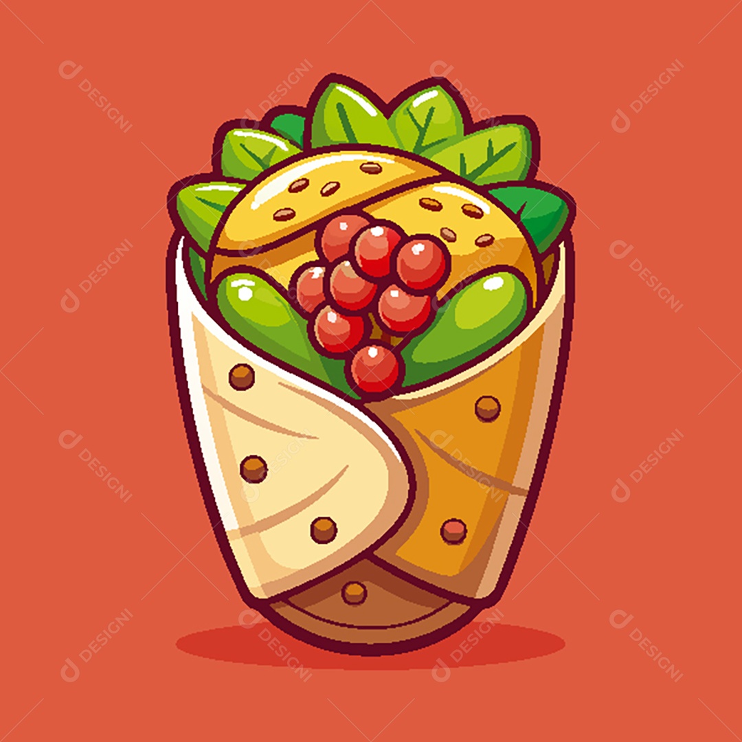 Modelo de Ícone de Logo Burrito Vetor EPS
