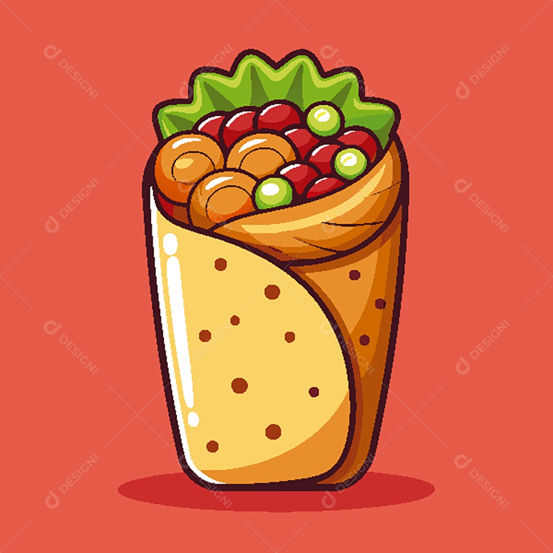 Modelo de Ícone de Logo Burrito Vetor EPS