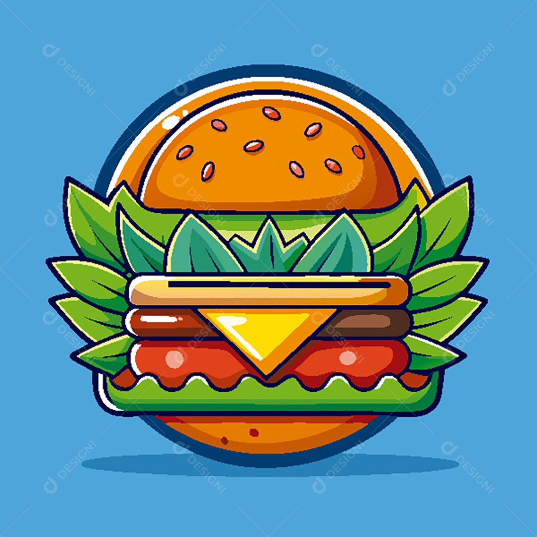 Modelo de Ícone de Logo Hambúrguer Vetor EPS