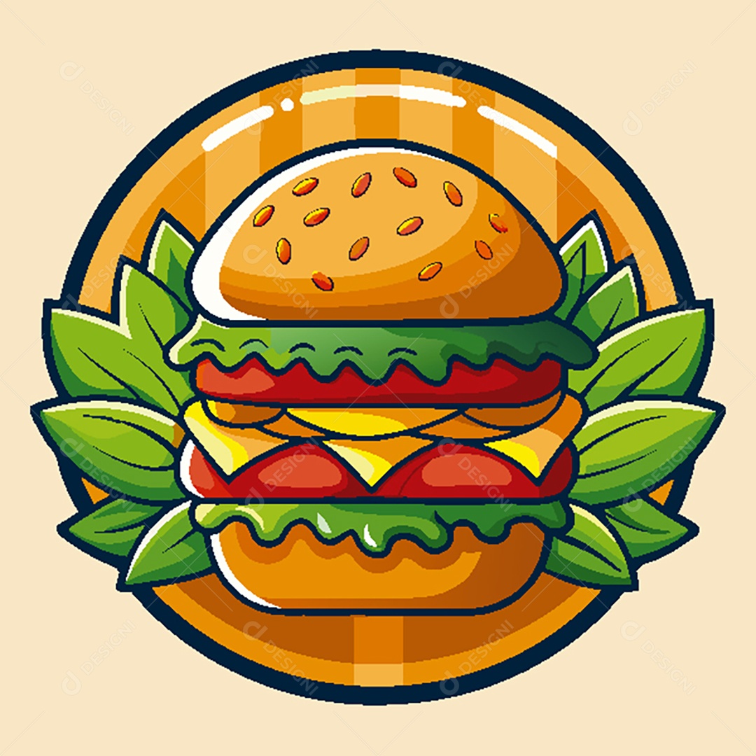 Modelo de Ícone de Logo Hambúrguer Vetor EPS