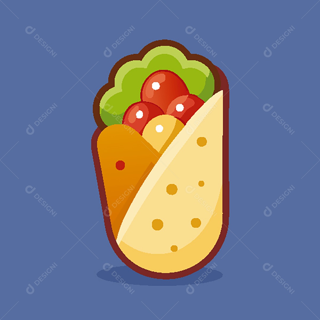 Modelo de Ícone de Logo Burrito Vetor EPS