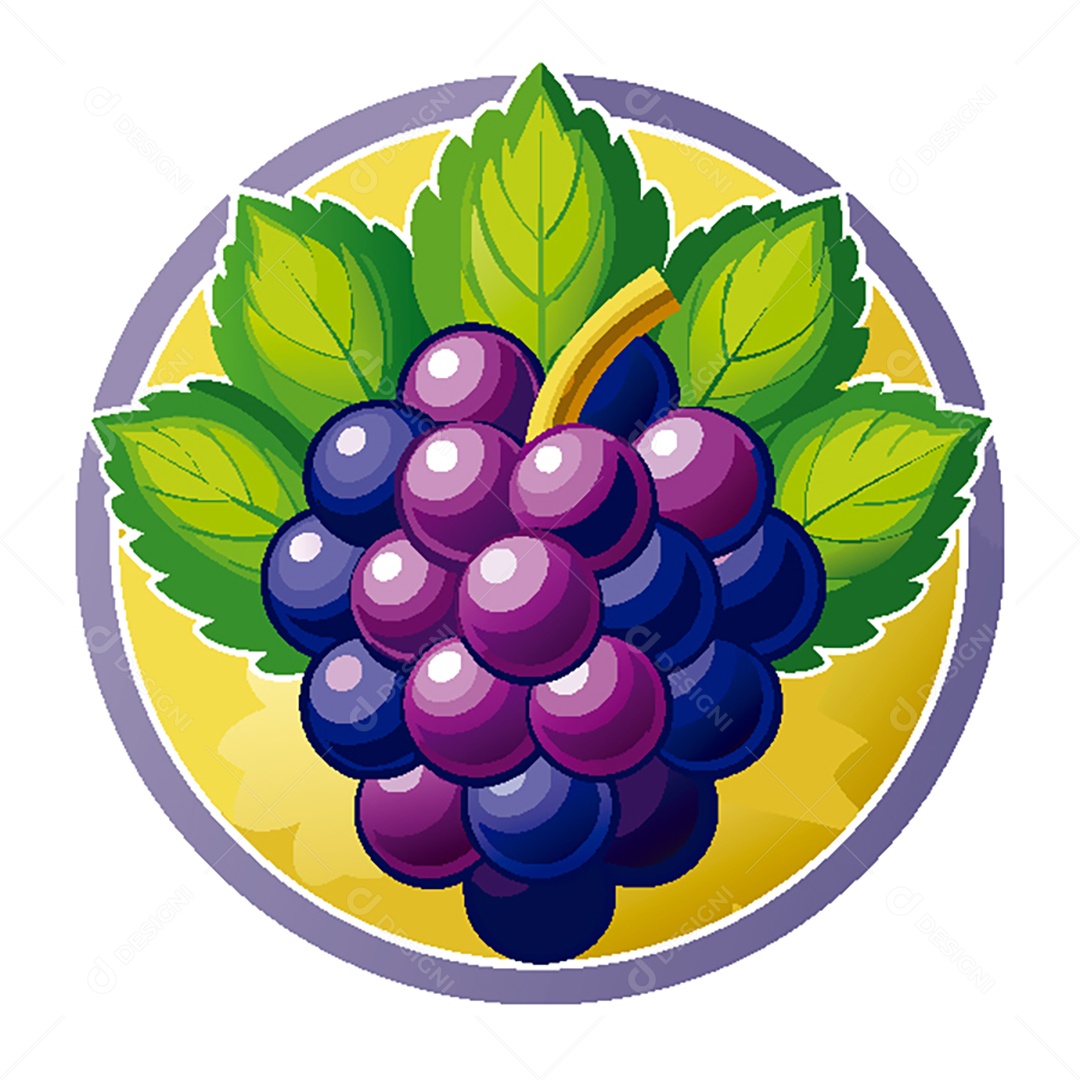 Modelo de Ícone de Logo Uvas Vetor EPS