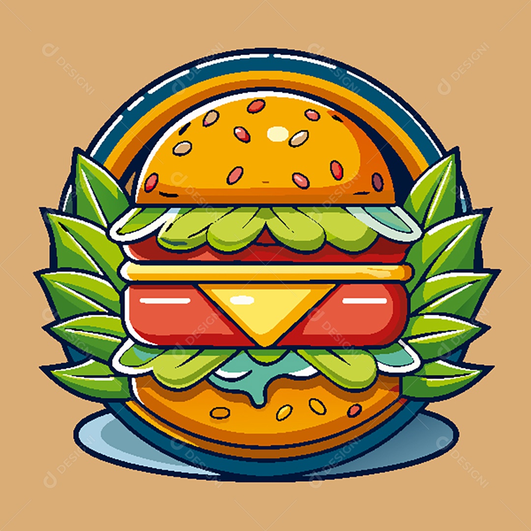 Modelo de Ícone de Logo Hamburguer Vetor EPS