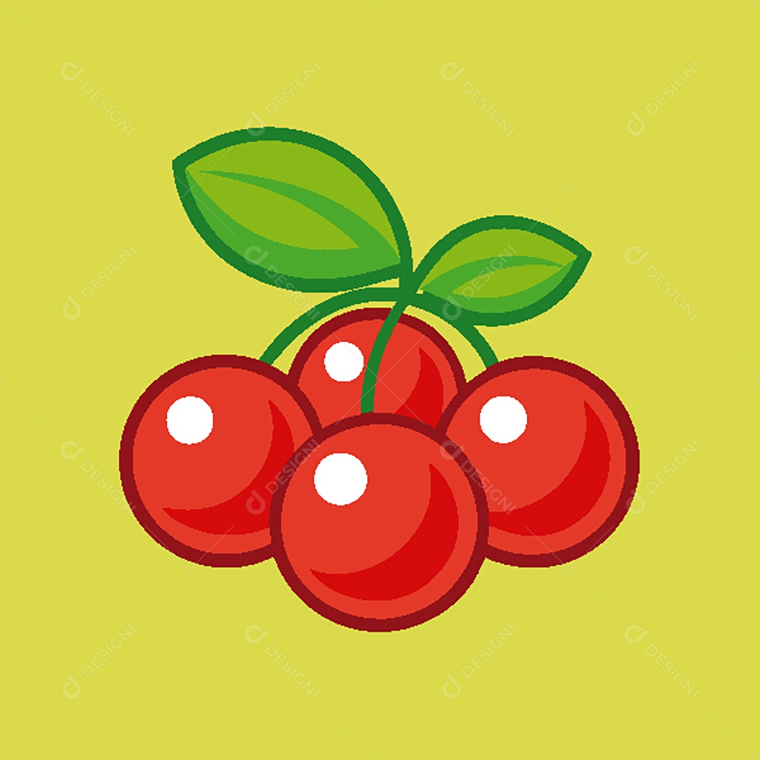 Modelo de Ícone de Logo Cereja Vetor EPS