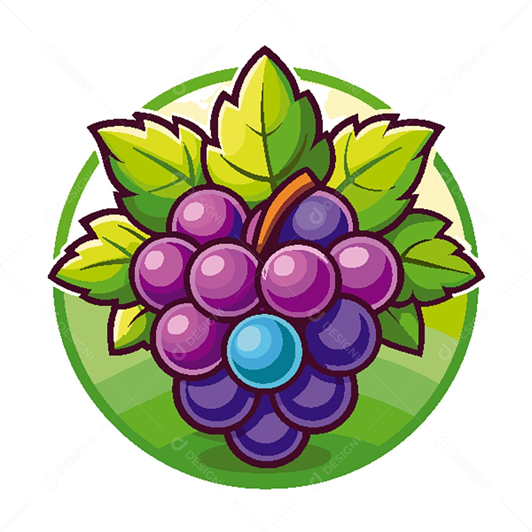 Modelo de Ícone de Logo Uvas Vetor EPS
