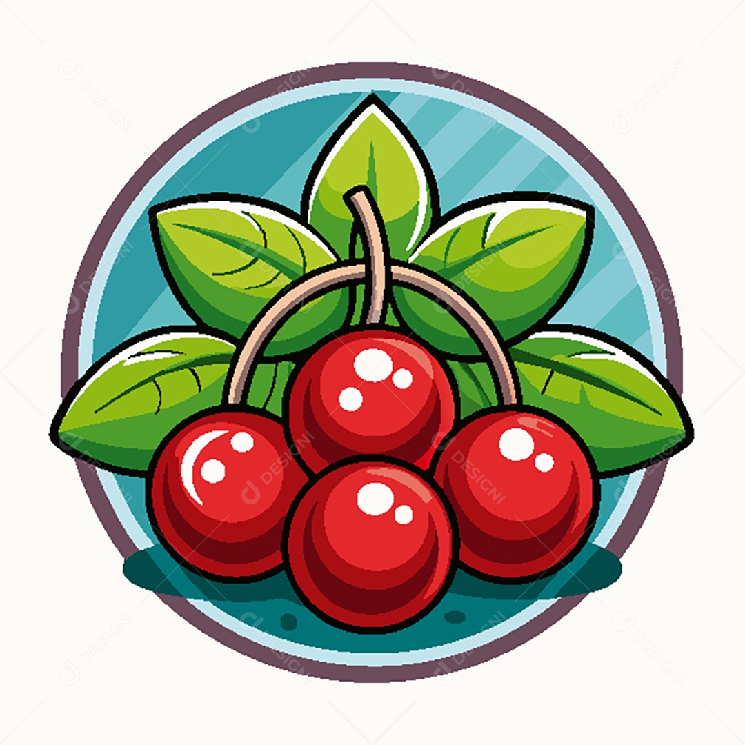 Modelo de Ícone de Logo Cereja Vetor EPS