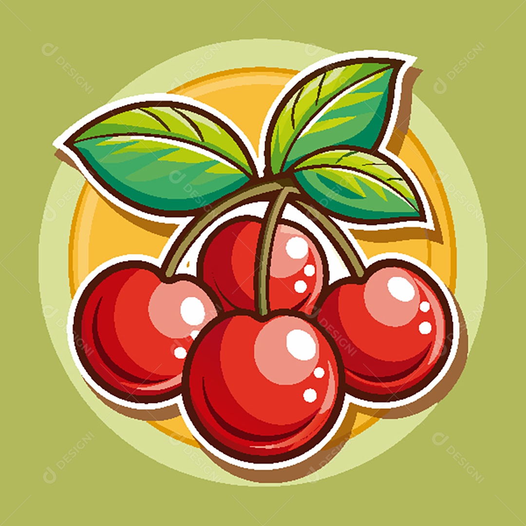 Modelo de Ícone de Logo Cereja Vetor EPS