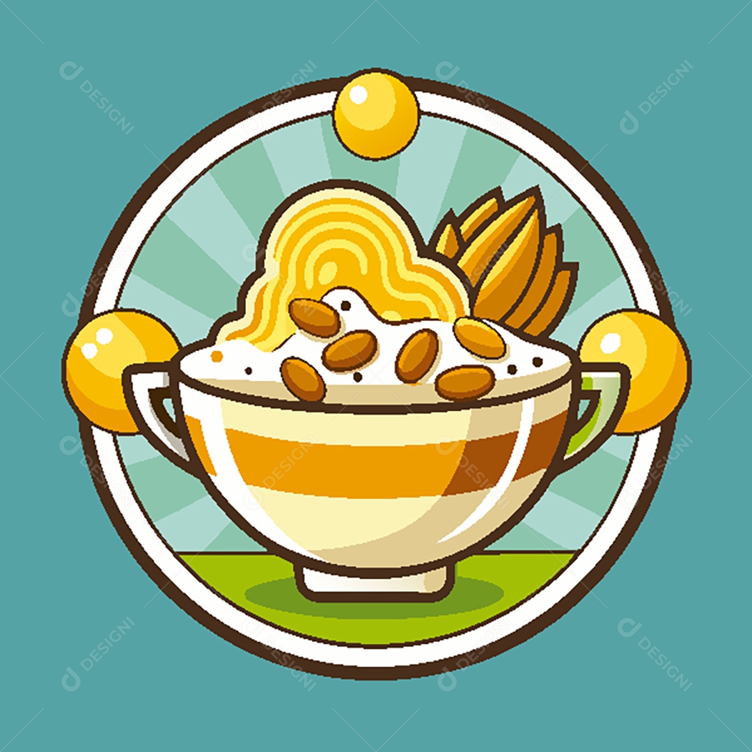 Modelo de Ícone de Logo Tigela de Comida Vetor EPS