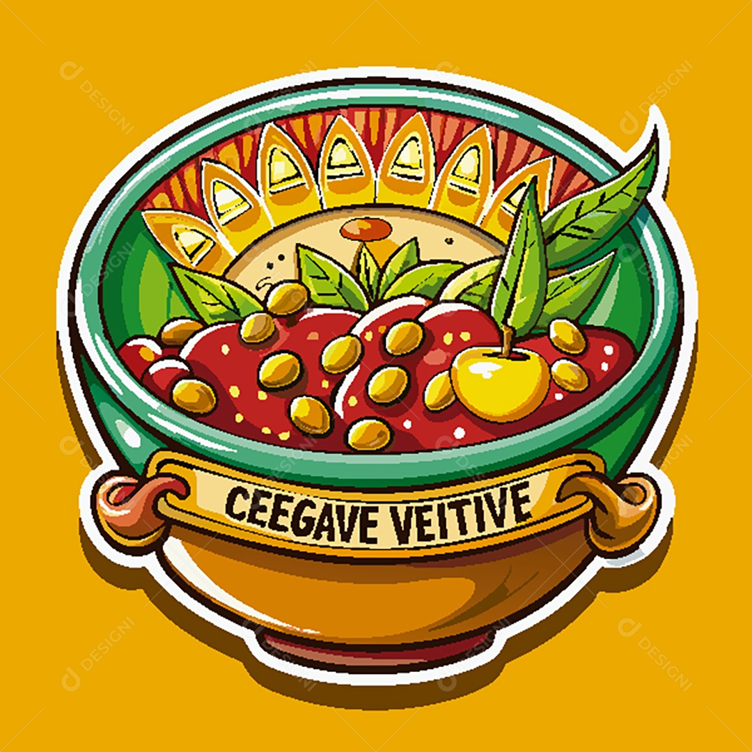 Modelo de Ícone de Logo Tigela de Comida Vetor EPS