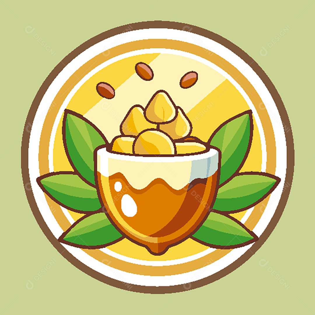 Modelo de Ícone de Logo Tigela de Iogurte Vetor EPS