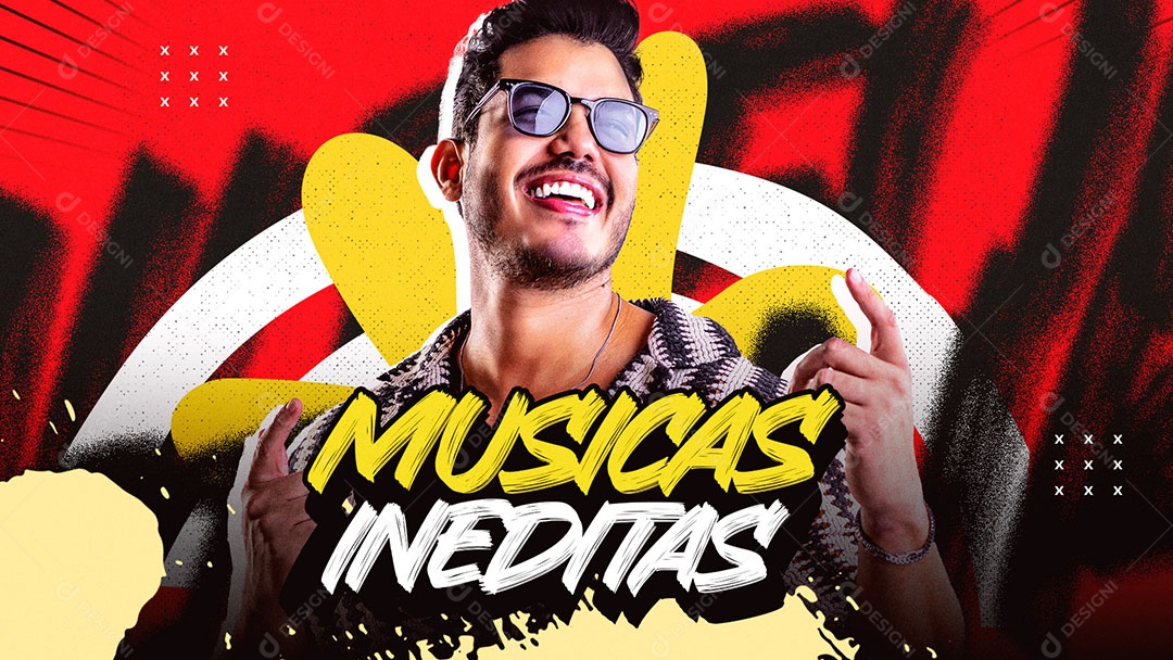 Banner Flyer Músicas Ineditas Social Media PSD Editável