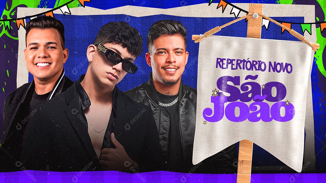 Banner Flyer Repertório Novo São João Social Media PSD Editável