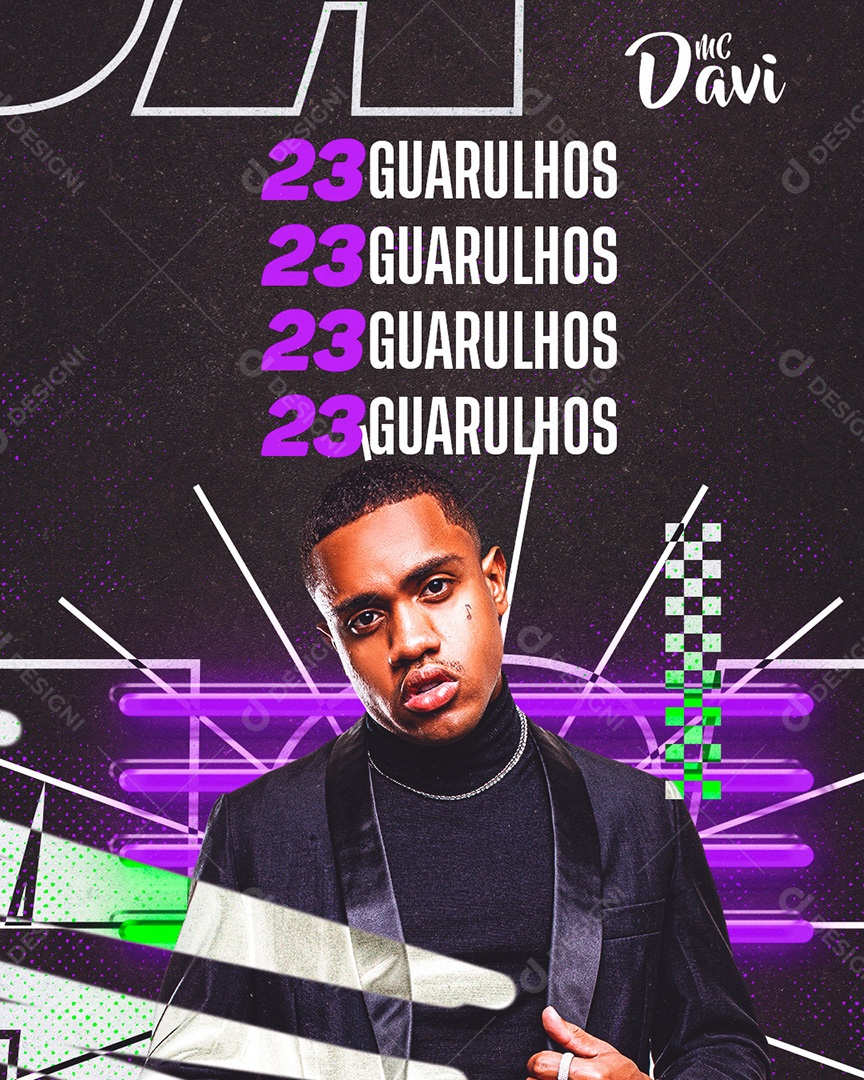 Feed Flyer Agenda de Shows Davi Social Media PSD Editável