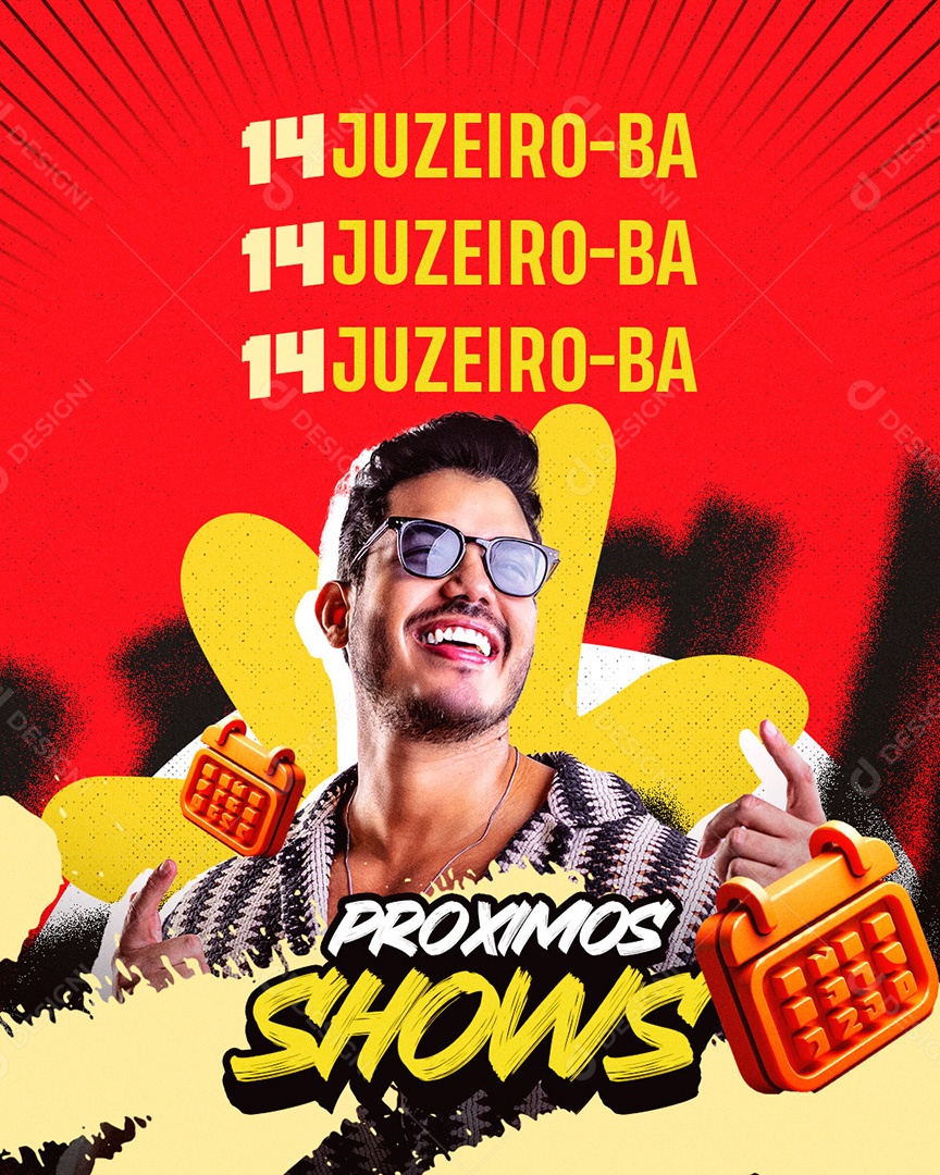 Feed Flyer Agenda Próximos Shows Social Media PSD Editável