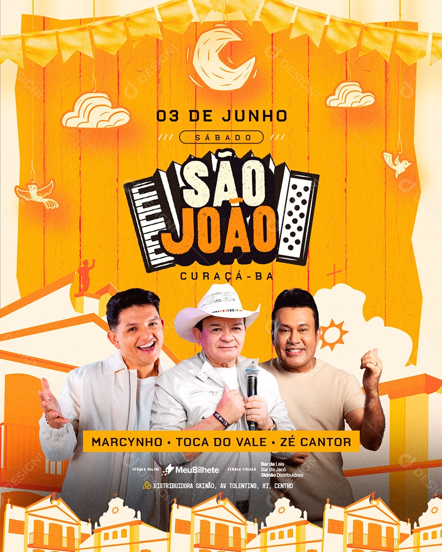 Feed Flyer Evento de São João Social Media PSD Editável