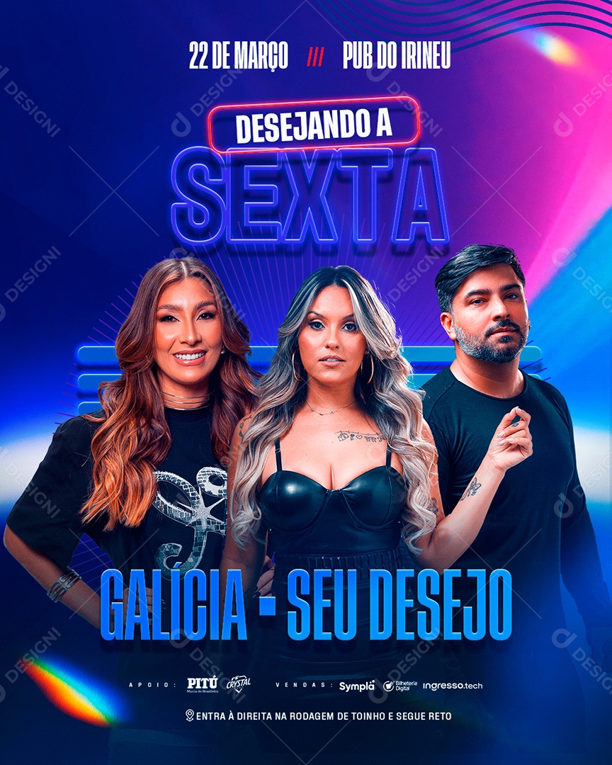 Feed Flyer Evento Desejando A Sexta Social Media PSD Editável