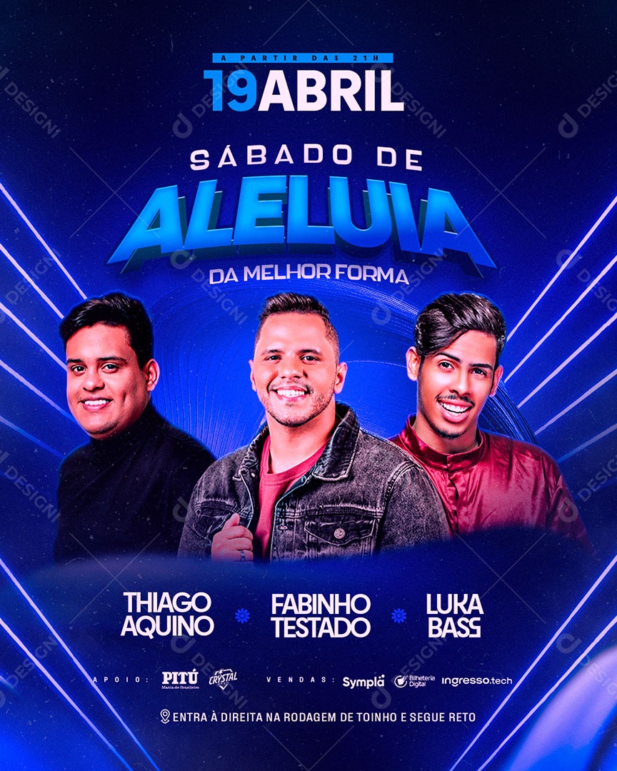 Feed Flyer Sábado de Aleluia Social Media PSD Editável