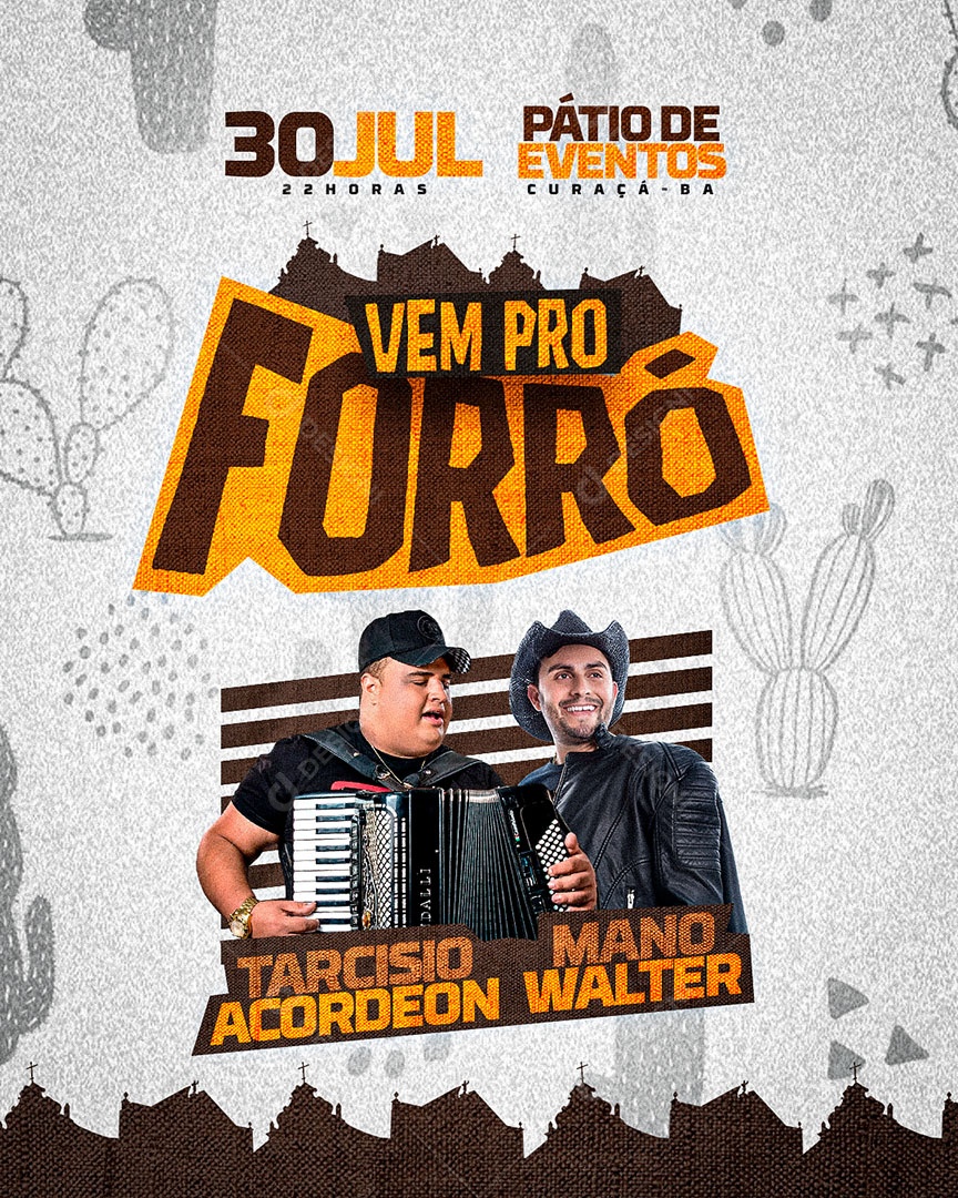 Feed Flyer Vem Pro Forró Social Media PSD Editável