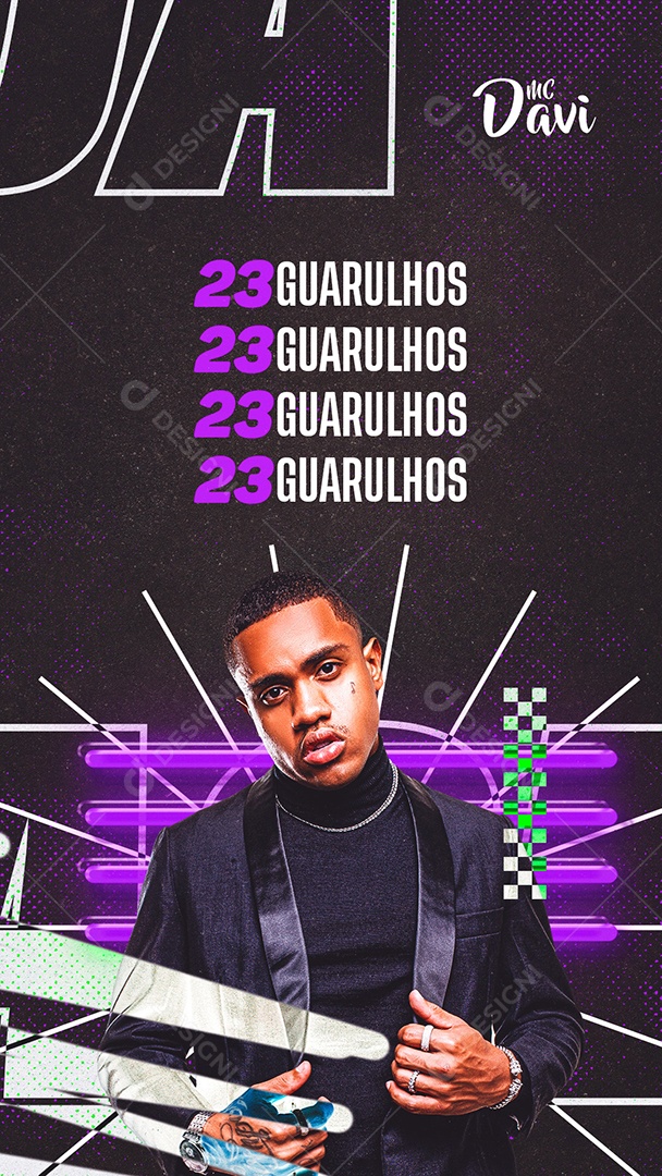 Story Flyer Agenda de Shows Davi Social Media PSD Editável