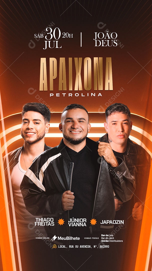 Story Flyer Agenda Evento Apaixona Petrolina Social Media PSD Editável