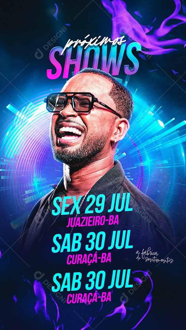 Story Flyer Agenda Próximos Shows Social Media PSD Editável