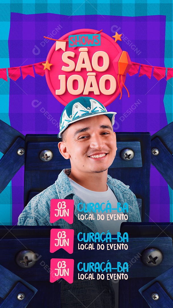 Story Flyer Agenda São João Social Media PSD Editável