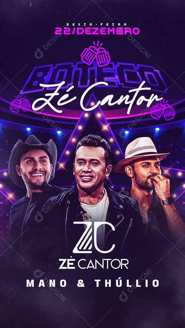 Story Flyer Evento Boteco Do Zé Social Media PSD Editável