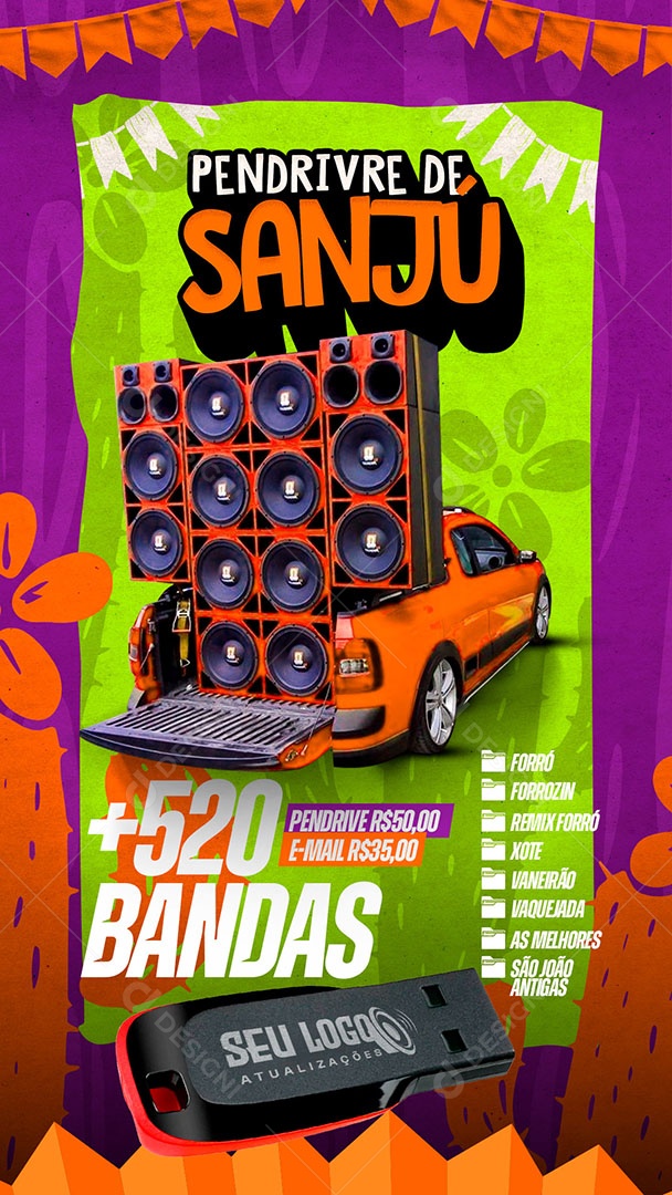 Story Flyer Pendrivre de Sanjú Social Media PSD Editável