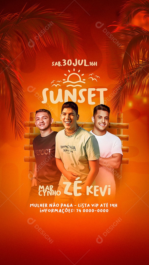 Story Flyer Sunset Social Media PSD Editável