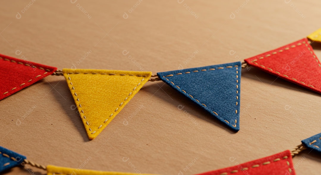 Cenário de São João bandeirinhas em uma parede