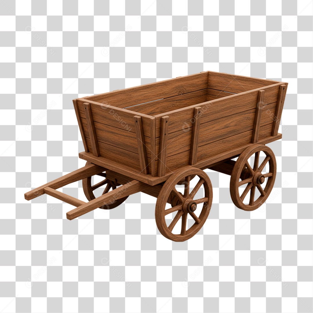 Carroça de Madeira PNG Transparente