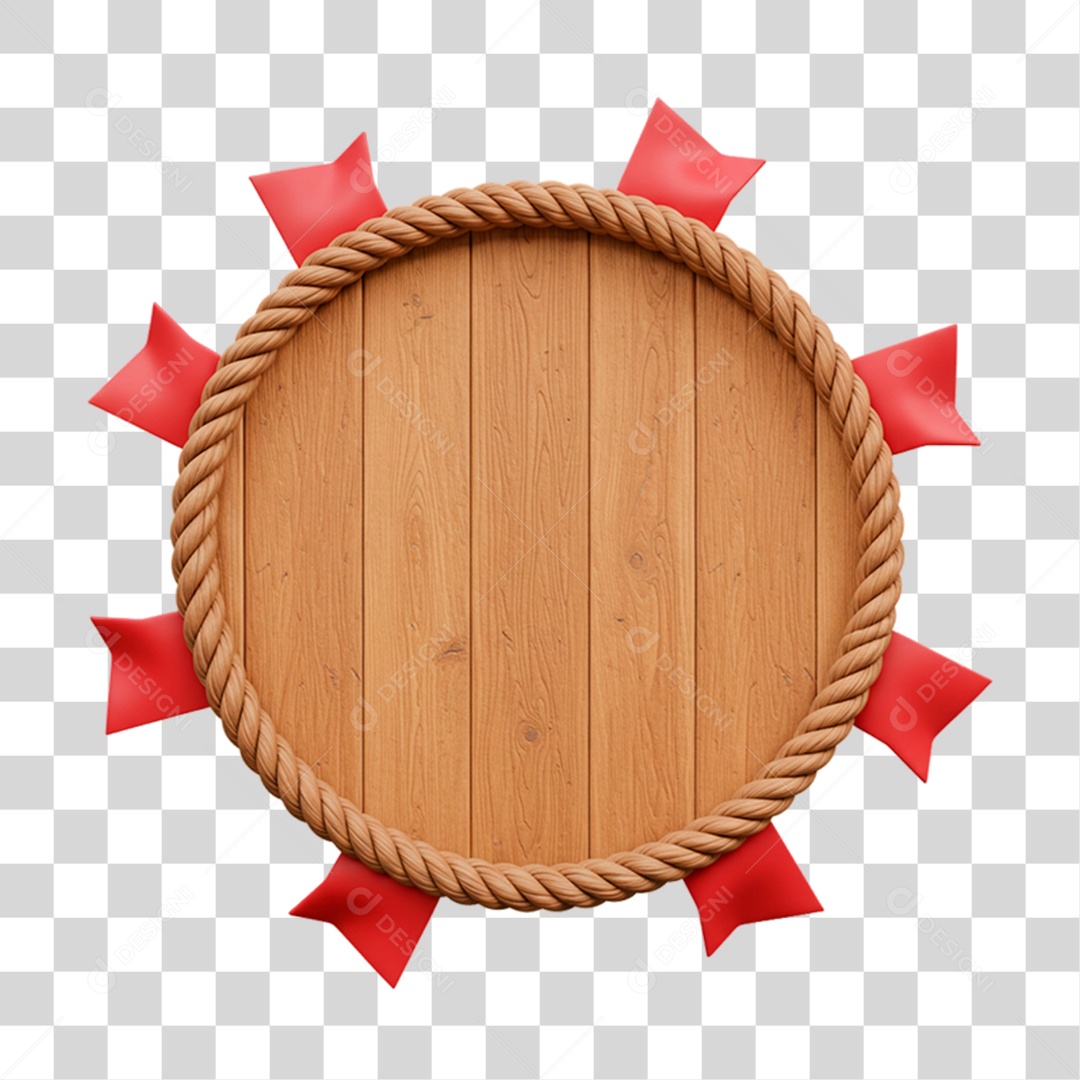 Painel de Madeira com Bandeirinha PNG Transparente