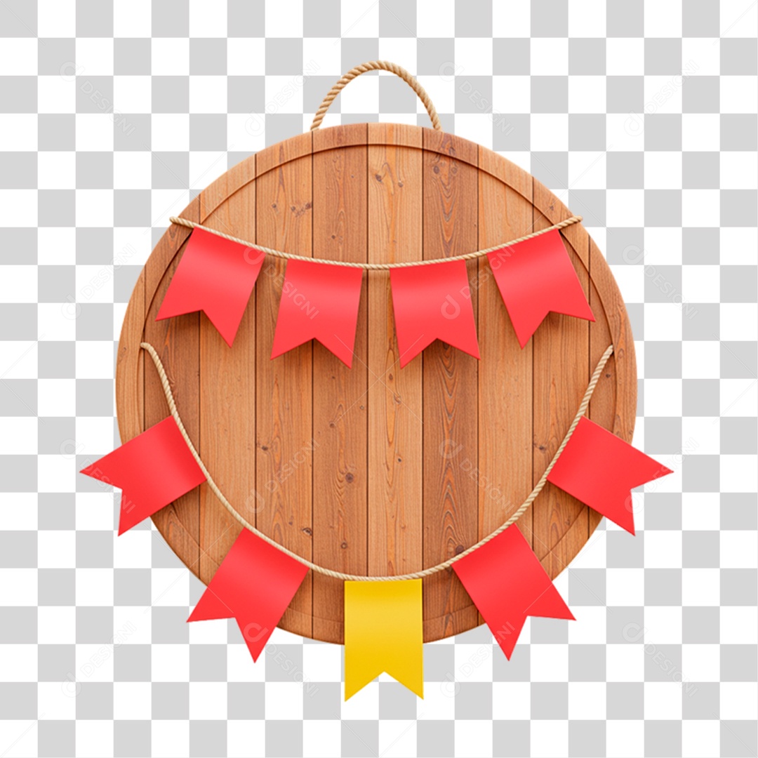 Painel de Madeira com Bandeirinha PNG Transparente