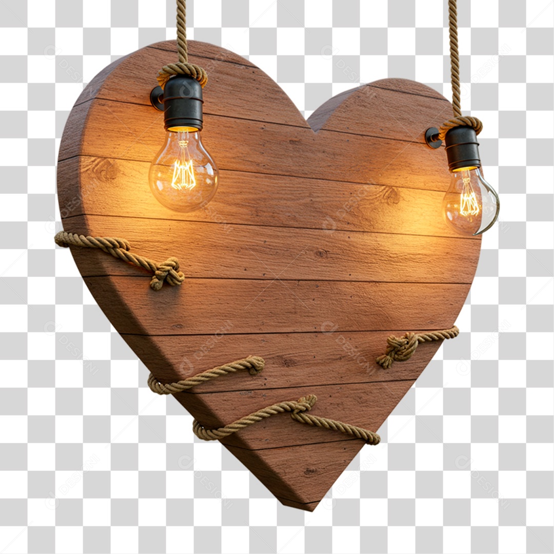 Placa de Madeira com Lâmpadas PNG Transparente