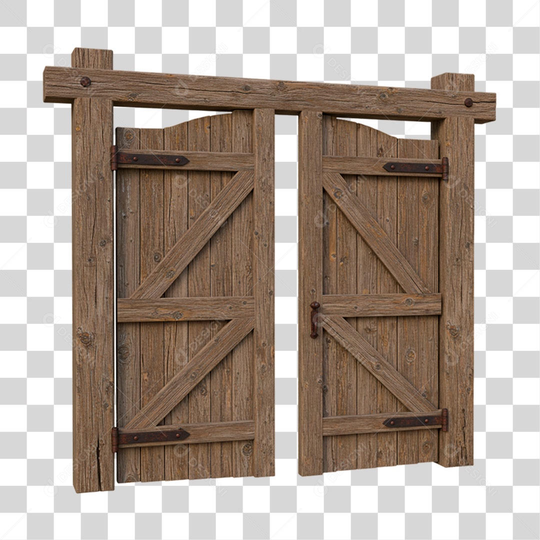 Portal de Madeira PNG Transparente