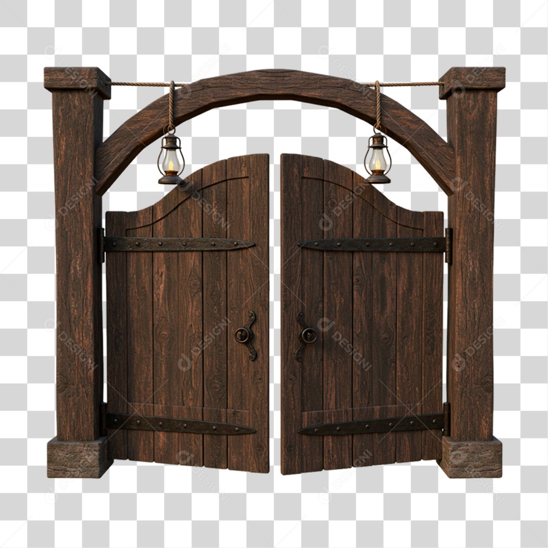 Portal de Madeira PNG Transparente