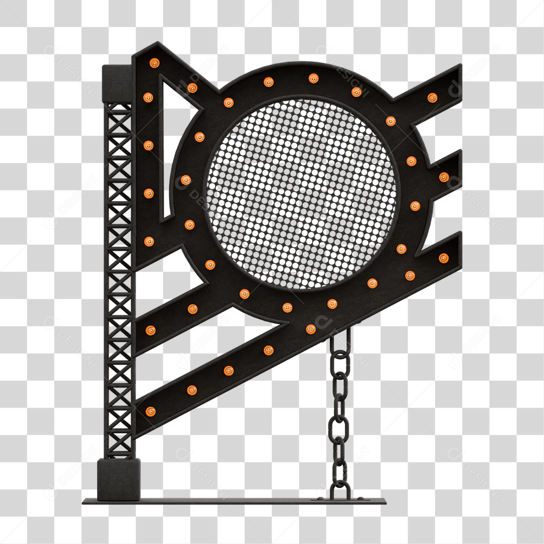 Estrutura Metálica com Lâmpadas PNG Transparente