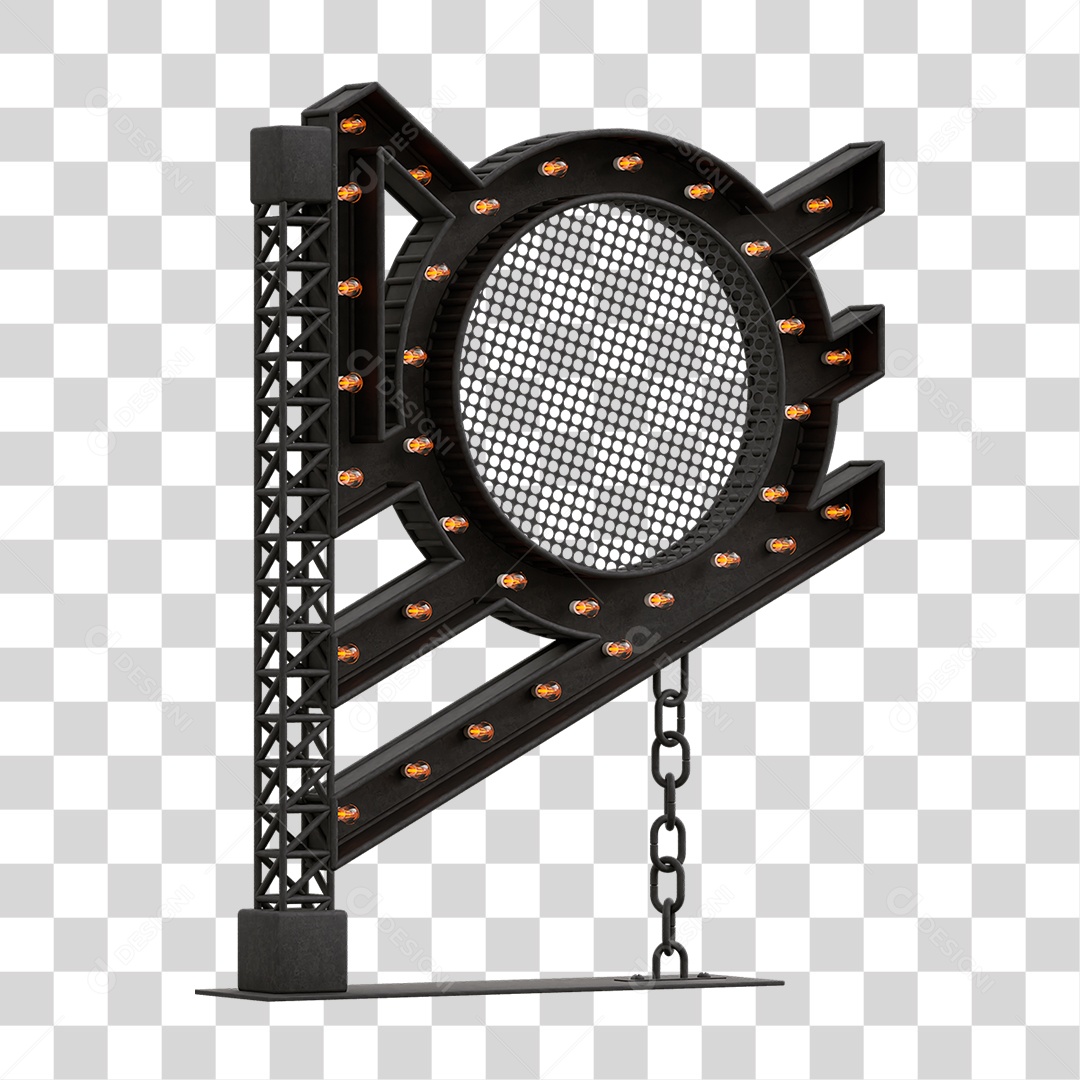 Estrutura Metálica com Lâmpadas PNG Transparente