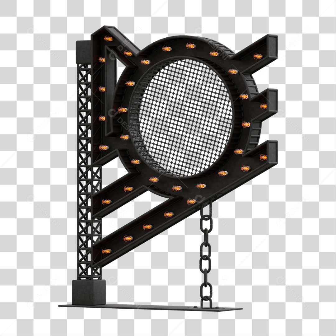 Estrutura Metálica com Lâmpadas PNG Transparente
