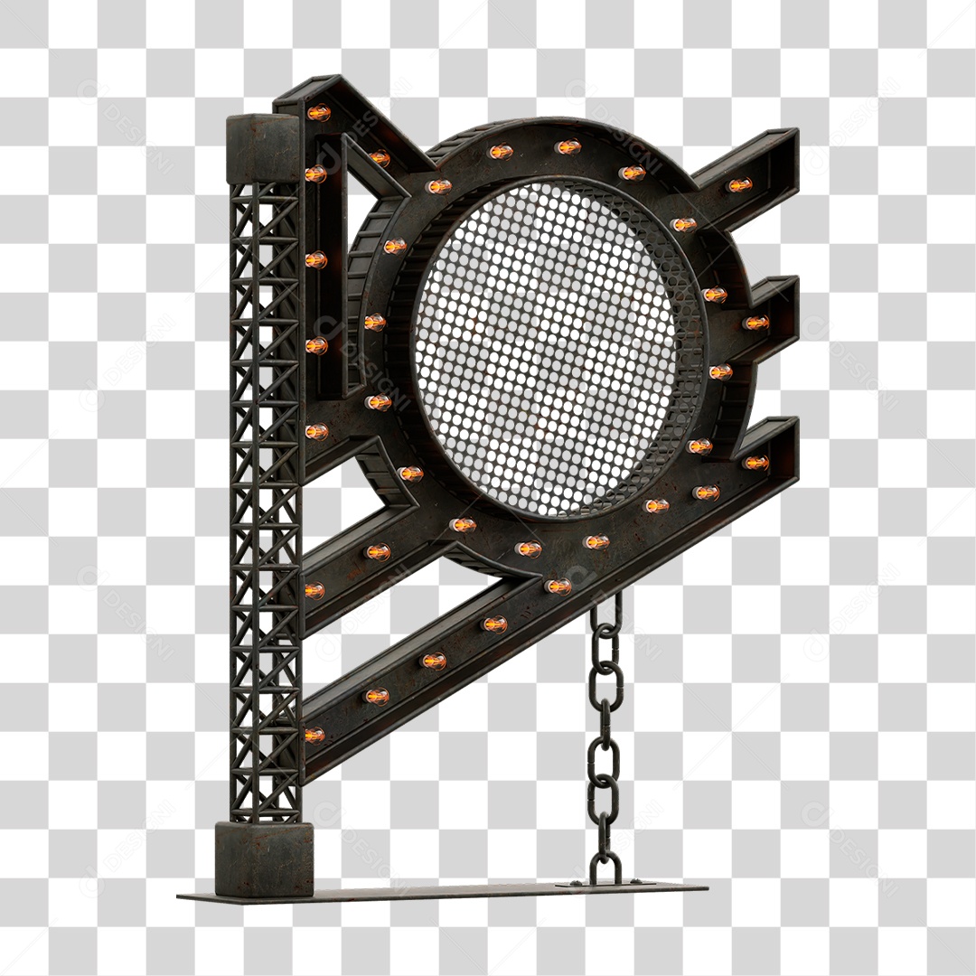 Estrutura Metálica com Lâmpadas PNG Transparente