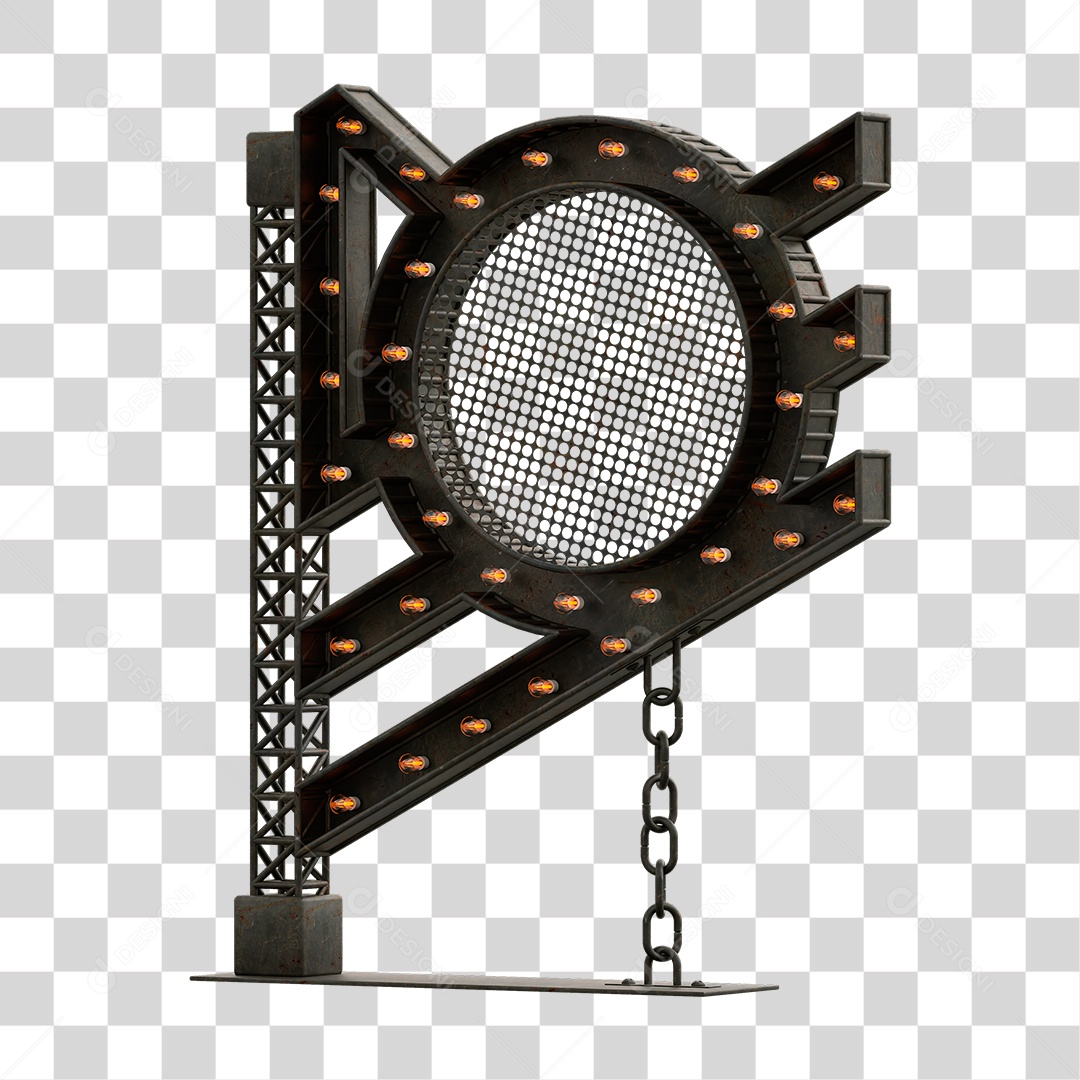 Estrutura Metálica com Lâmpadas PNG Transparente