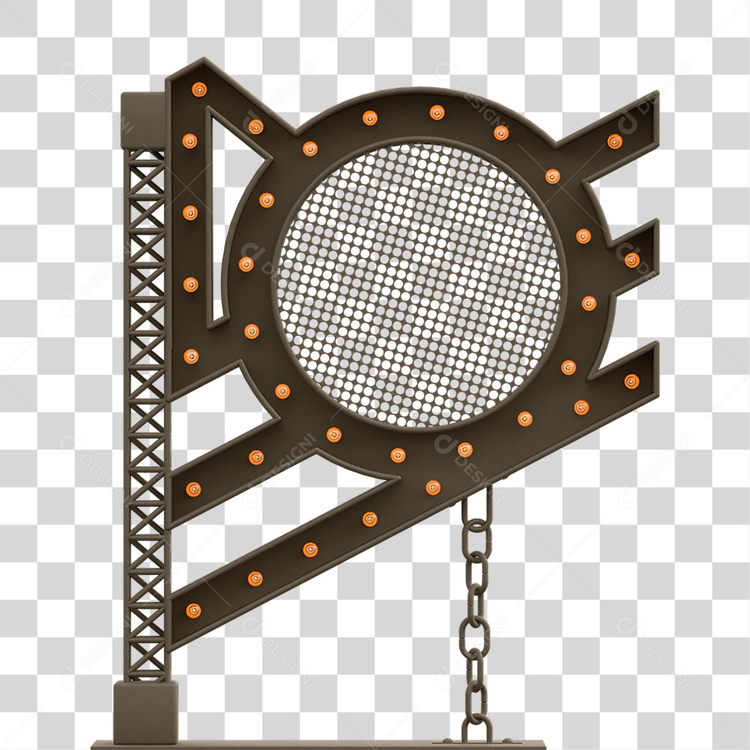 Estrutura Metálica com Lâmpadas PNG Transparente