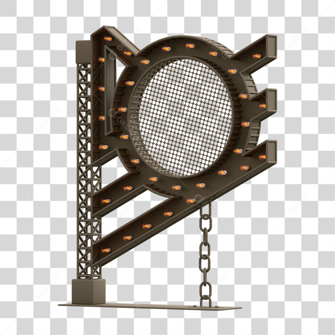 Estrutura Metálica com Lâmpadas PNG Transparente