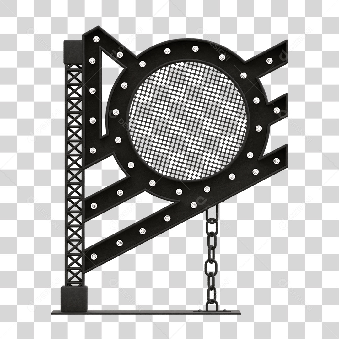 Estrutura Metálica com Lâmpadas PNG Transparente