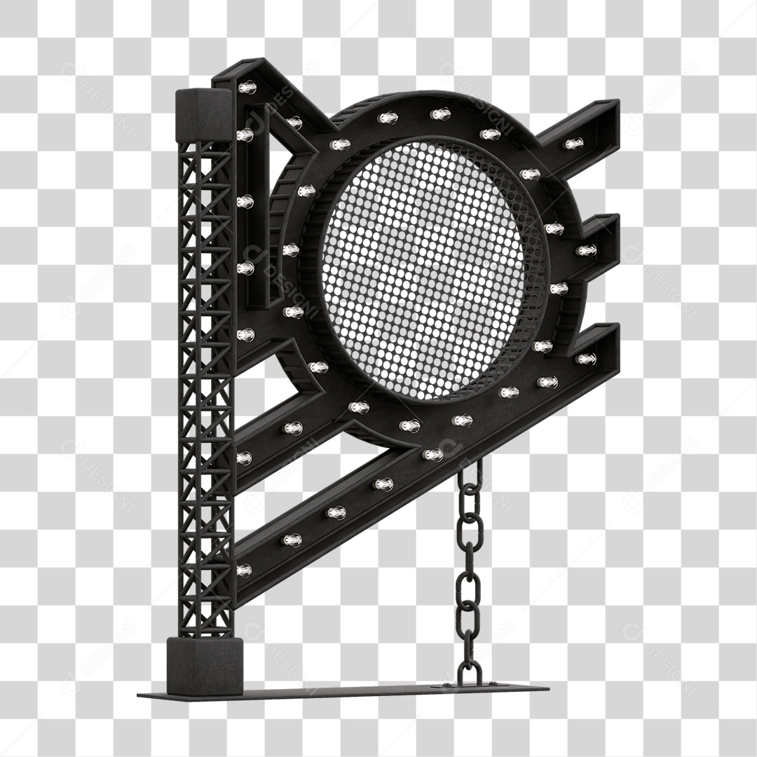 Estrutura Metálica com Lâmpadas PNG Transparente