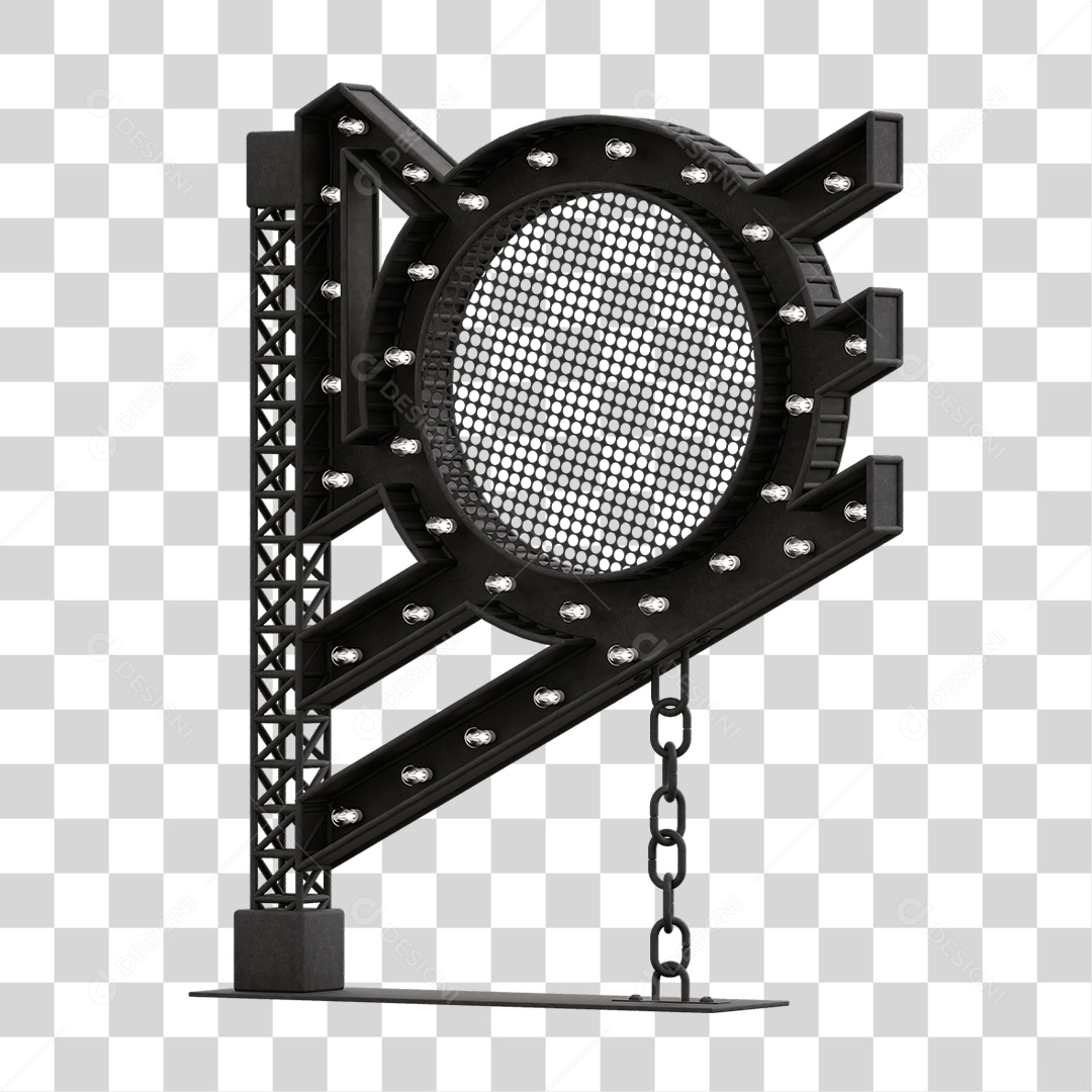 Estrutura Metálica com Lâmpadas PNG Transparente