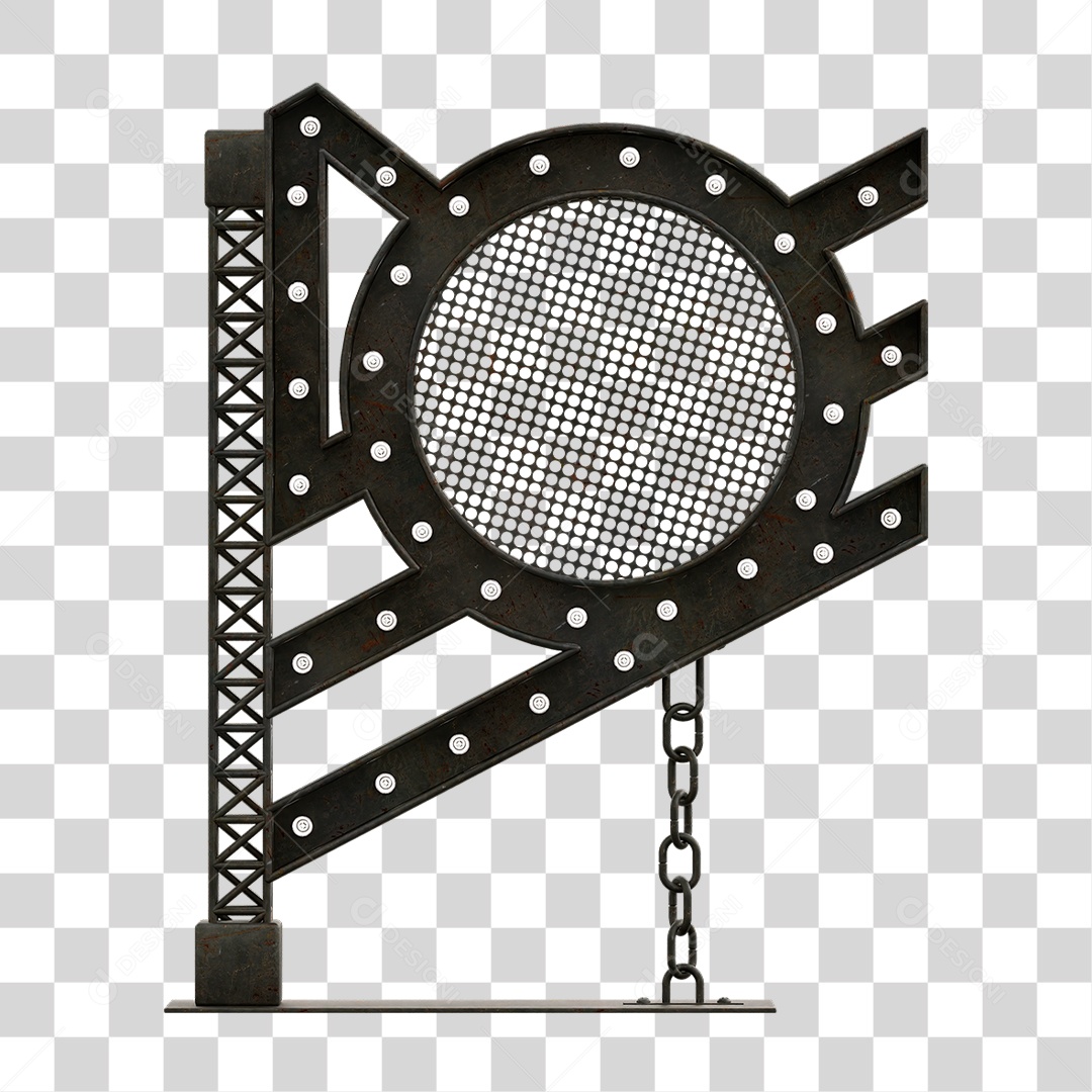 Estrutura Metálica com Lâmpadas PNG Transparente