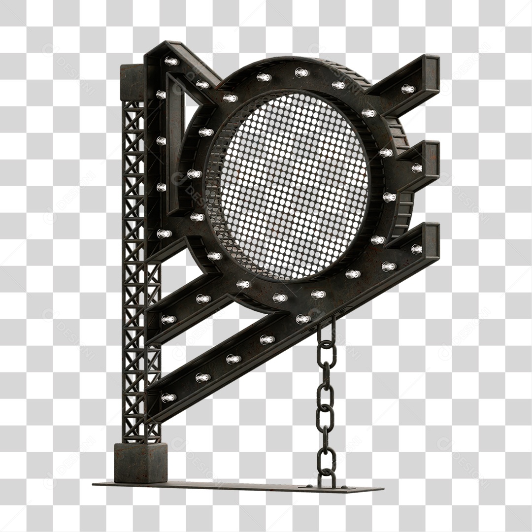 Estrutura Metálica com Lâmpadas PNG Transparente